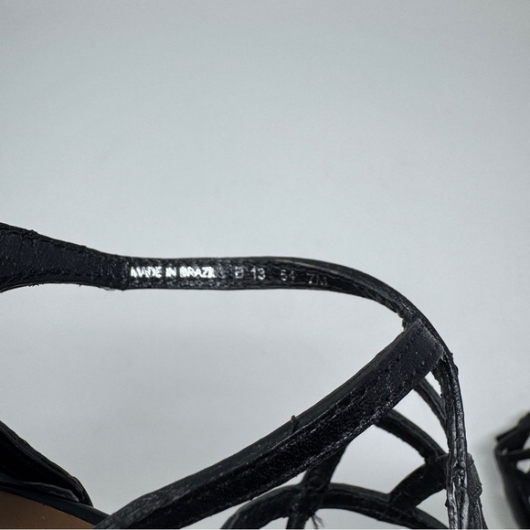 Tory Burch Amalie Black Cage Straps High Heels - Picture 10 of 11